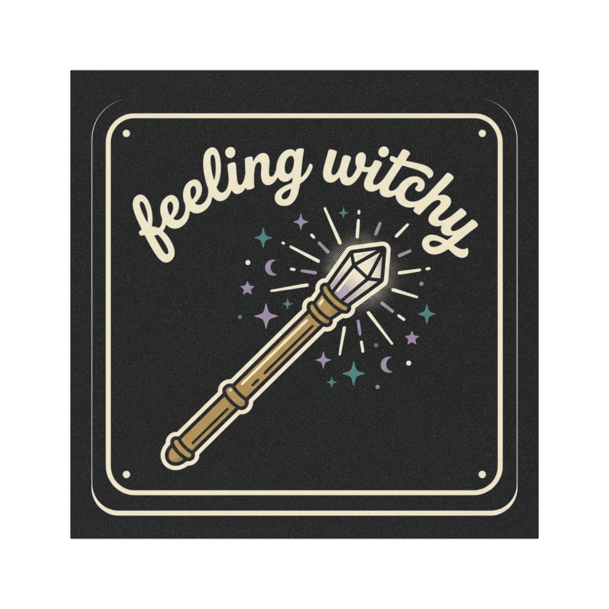 Feeling Witchy Car Magnet — Magical Wand Design, Cute Witchy Vibe for all Witches