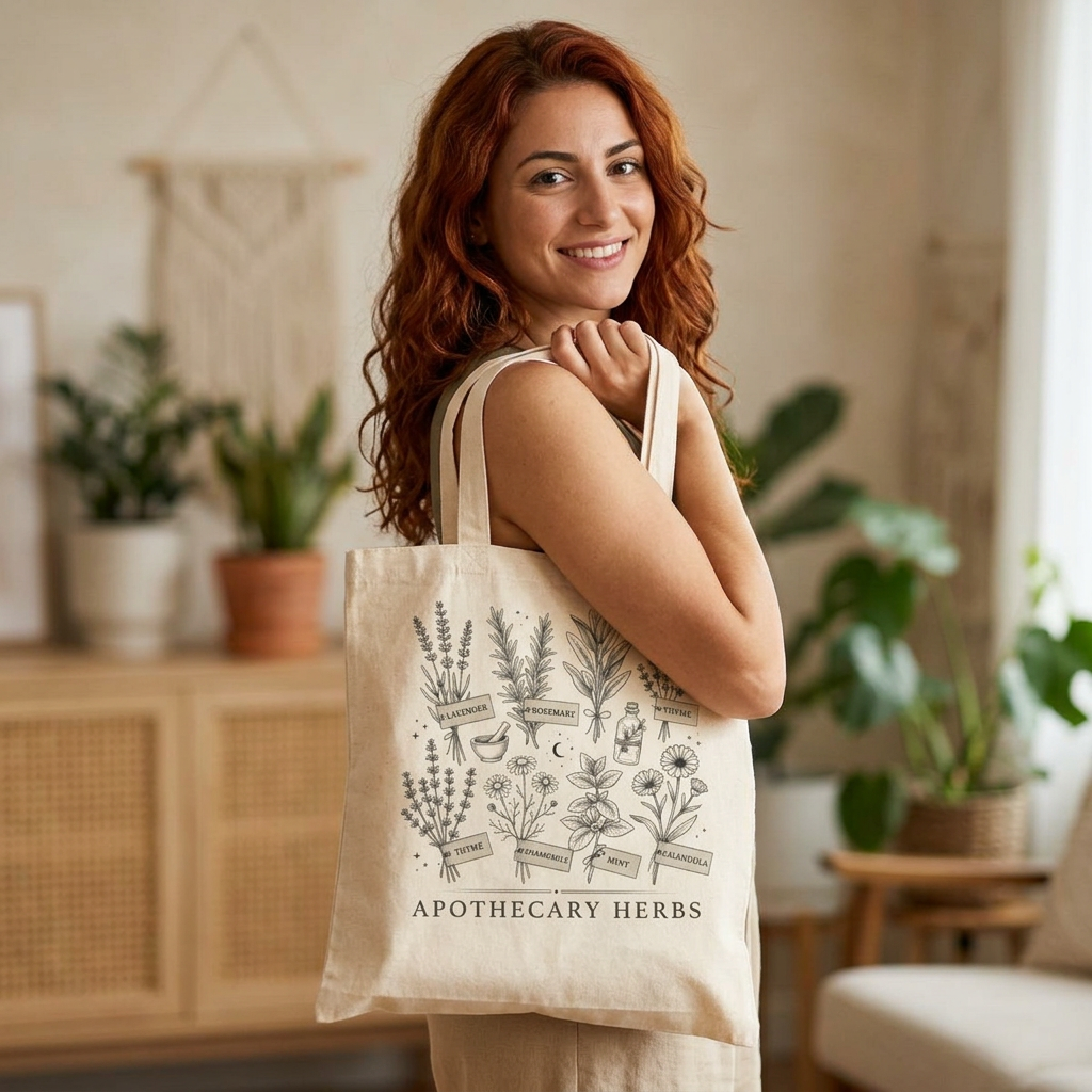 Apothecary Herbs Canvas Tote Bag