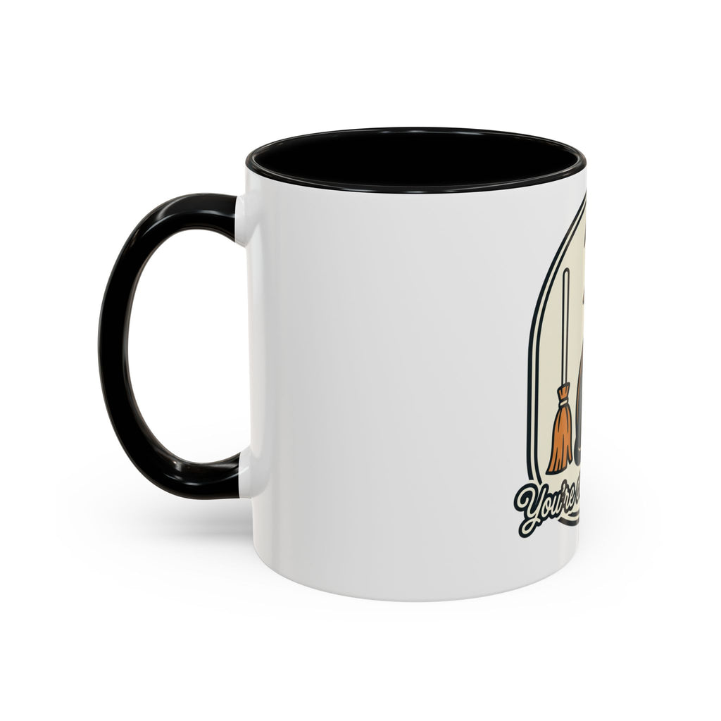 Witch Cat Coffee Mug — “You’re Creepin’ Meowt” Accent Mug