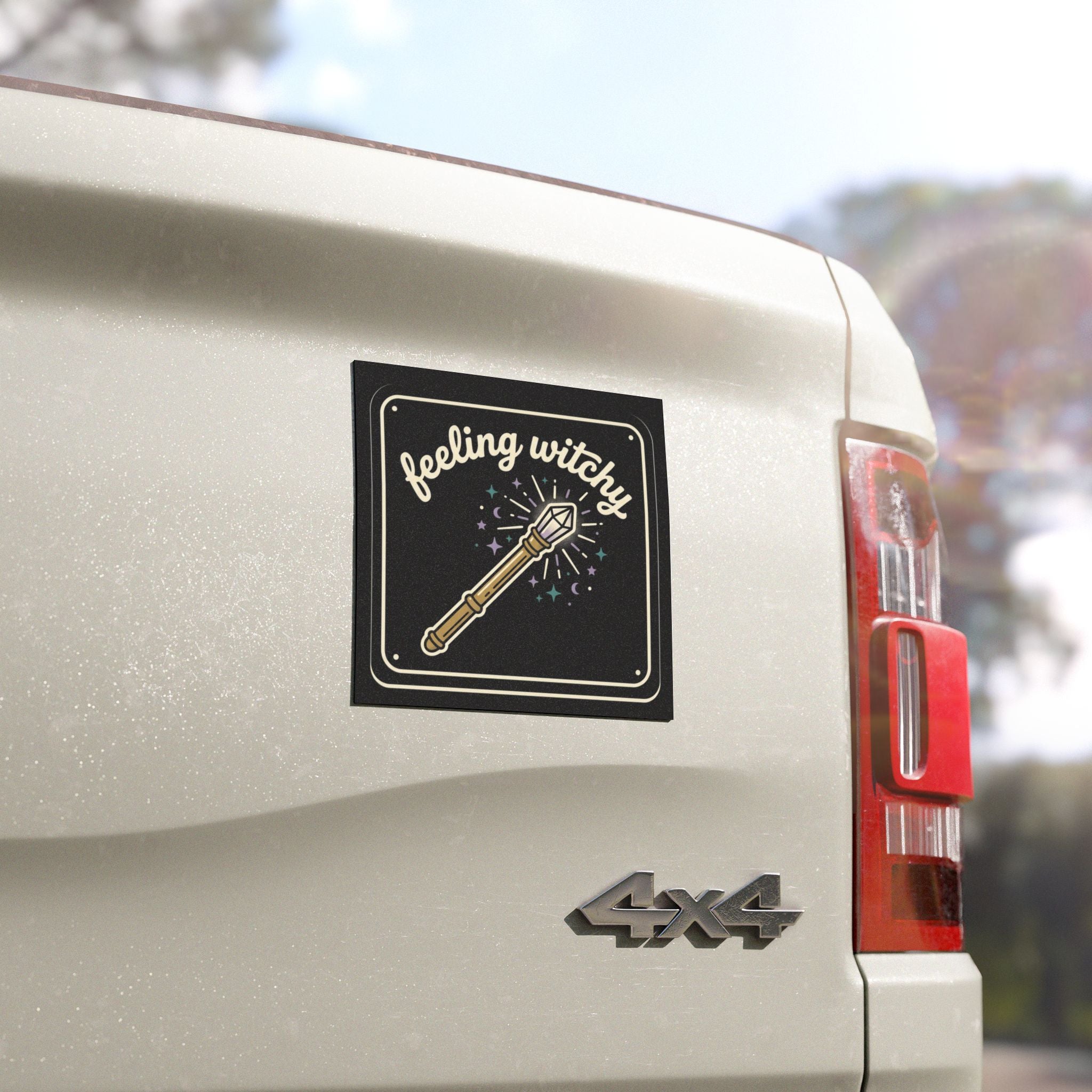 Feeling Witchy Car Magnet — Magical Wand Design, Cute Witchy Vibe for all Witches