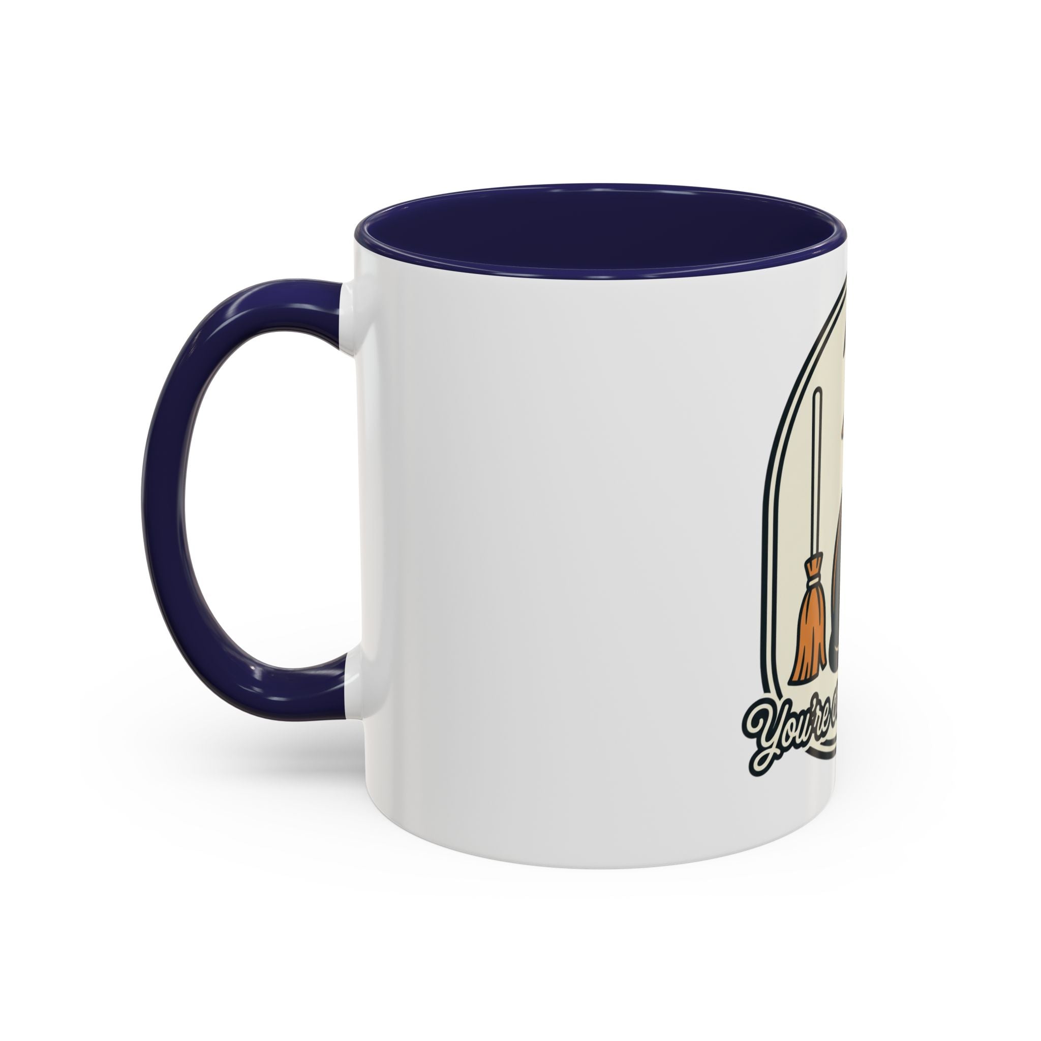 Witch Cat Coffee Mug — “You’re Creepin’ Meowt” Accent Mug